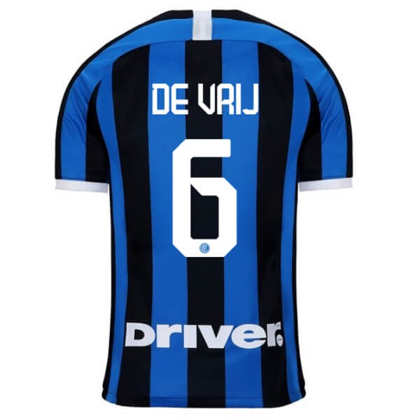 Maillot Football Inter Milan NO.6 Vrij Domicile 2019-20 Bleu